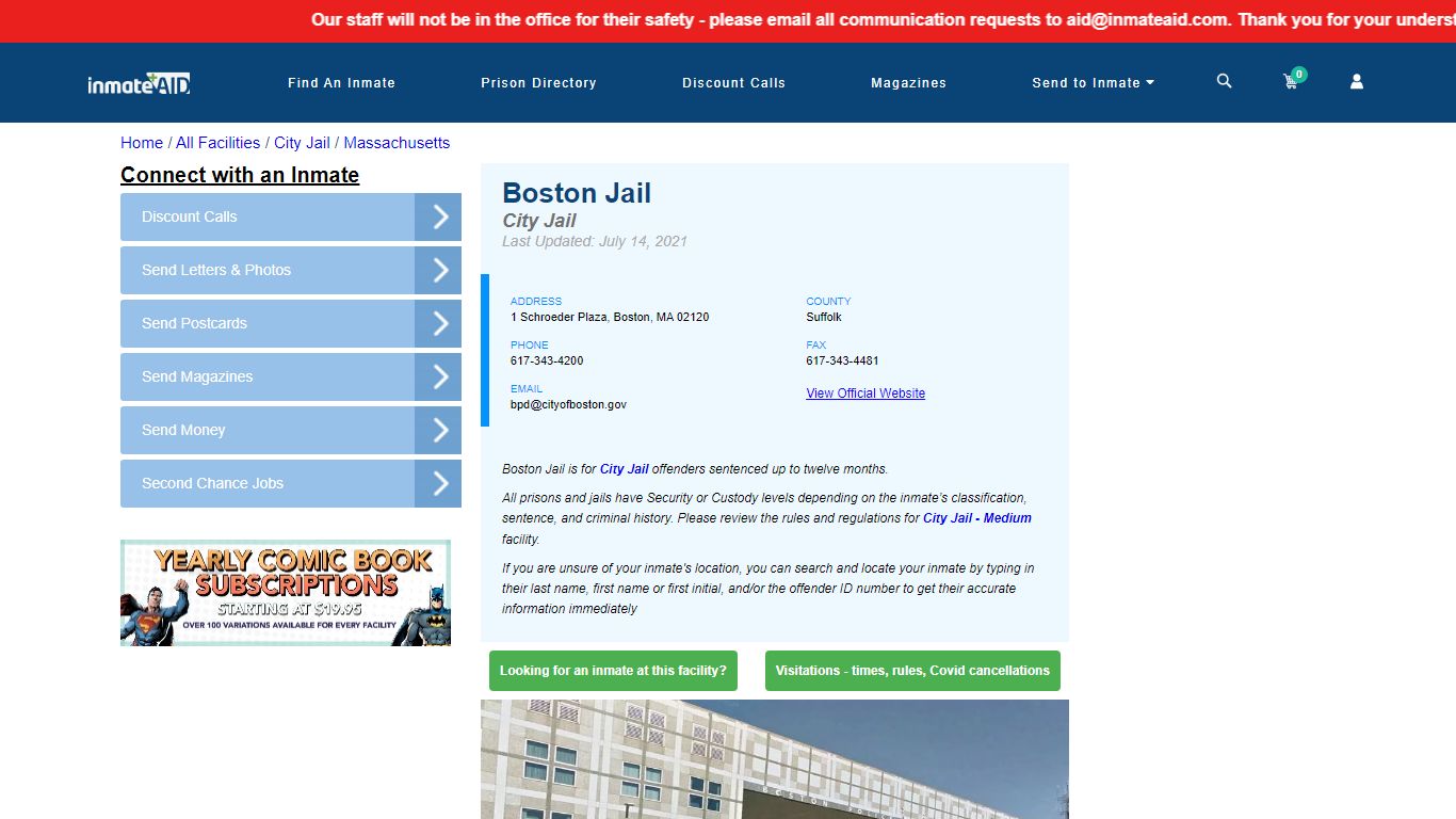 Boston Jail | Inmate Locator