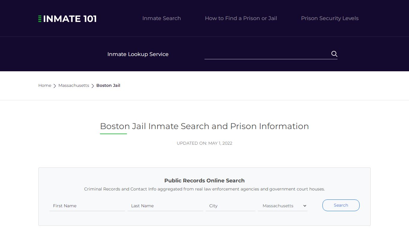 Boston Jail Inmate Search, Visitation, Phone no. & Mailing ...